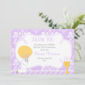 Blonde Boy First Community Damask Bedankkaart (Staand voorkant)