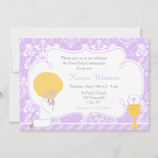 Blonde Boy First Community Damask Kaart (Voorkant)