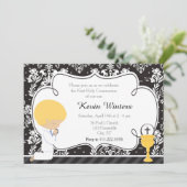 Blonde Boy First Community Damask Kaart (Staand voorkant)