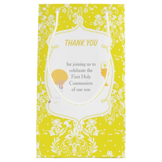 Blonde Boy First Community Damask Klein Cadeauzakje (Voorkant)