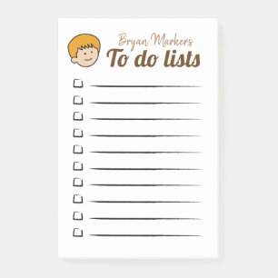 Blonde Boy om lijsten te doen Post-it® Notes