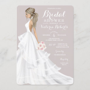 Blonde Bride Lace Gown Vrijgezellenfeest Kaart