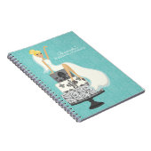 Blonde Bride op bruiloft Cake {aqua} Notitieboek (Rechterzijde)
