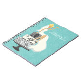 Blonde Bride op bruiloft Cake {aqua} Notitieboek (Linkerzijde)