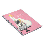 Blonde bride op de bruiloft Cake {roze} Notitieboek (Rechterzijde)