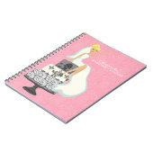 Blonde bride op de bruiloft Cake {roze} Notitieboek (Linkerzijde)