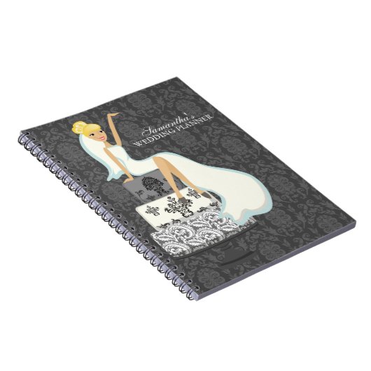 Blonde Bride over de bruiloft Notitieboek (Rechterzijde)