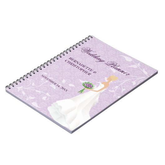 Blonde Bride Paars Wedding Planner Notitieboek (Linkerzijde)
