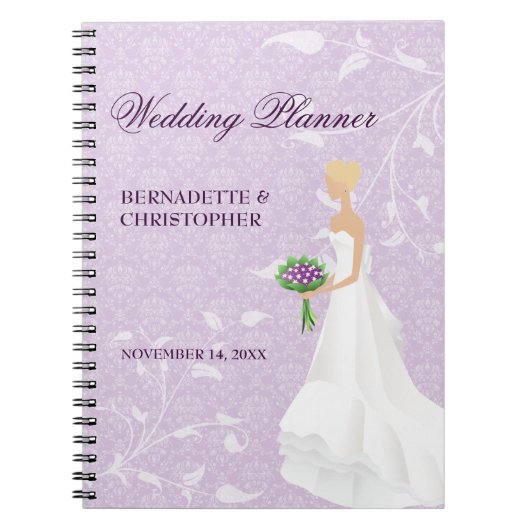 Blonde Bride Paars Wedding Planner Notitieboek (Voorkant)