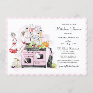 Blonde Bride Retro Bridal Kitchen Shower Kaart
