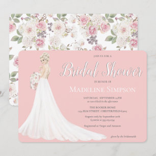 Blonde Bride Wedding Gown Vrijgezellenfeest Kaart