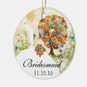 Blonde Bridesmaid Gifts Flower Tree Keramisch Ornament (Links)