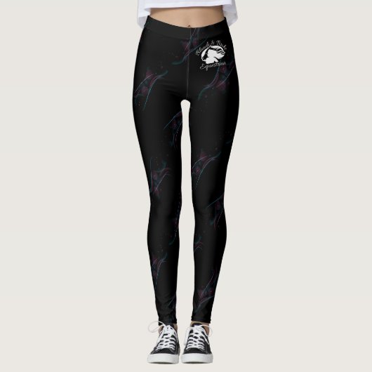 Blonde & Broke - Gepatterde Leggings - Witte Logo (Voorkant)