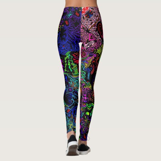 Blonde & Broke - Gepatterde Leggings - Witte Logo (Achterkant)