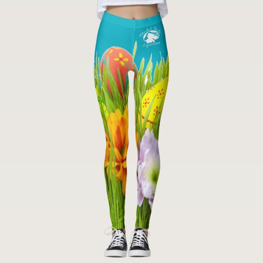 Blonde & Broke - Gepatterde Leggings - Witte Logo (Voorkant)