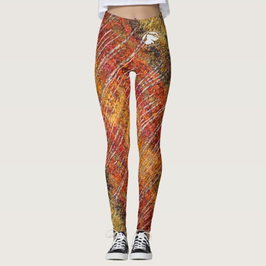 Blonde & Broke - Gepatterde Leggings - Witte Logo (Voorkant)