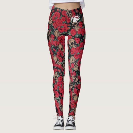 Blonde & Broke - Gepatterde Leggings - Witte Logo (Voorkant)