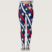 Blonde & Broke - Gepatterde Leggings - Witte Logo (Voorkant)