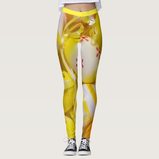 Blonde & Broke - Gepatterde Leggings - Witte Logo (Voorkant)