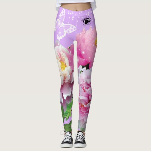 Blonde & Broke - Gepatterde Leggings - Zwarte Logo (Voorkant)