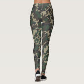 Blonde & Broke - Groene bruine Camouflage-Leggings Leggings (Achterkant)
