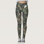 Blonde & Broke - Groene bruine Camouflage-Leggings Leggings (Voorkant)