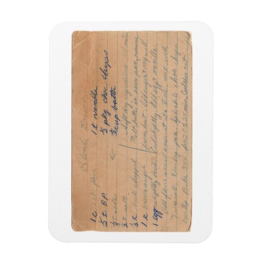 Blonde Brownies  recept-kaart magneet (Verticaal)