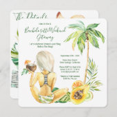 Blonde Bruid Bachelorette Strand Weekend Kaart (Voorkant / Achterkant)