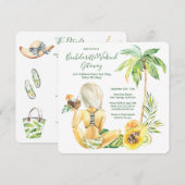 Blonde Bruid Bachelorette Strand Weekend Kaart (Voorkant / Achterkant)