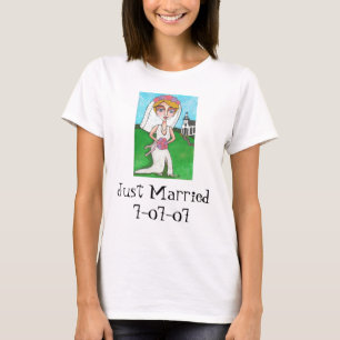 Blonde bruid & bling - net getrouwd t-shirt