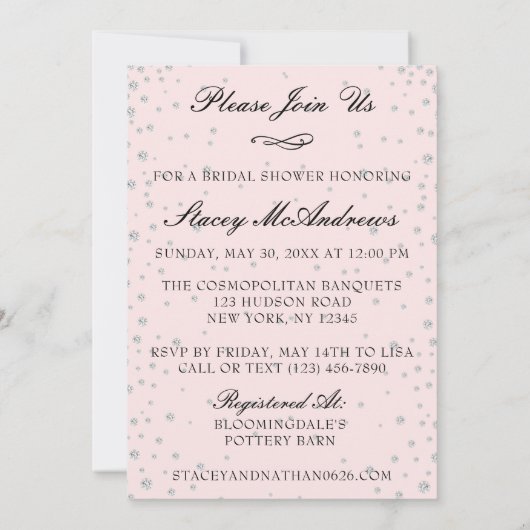 Blonde Bruid Illustratie Diamant Vrijgezellenfeest Kaart (Achterkant)