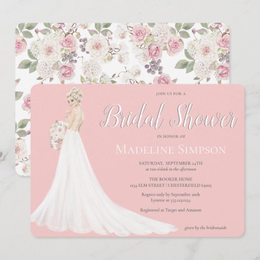 Blonde bruid trouwjurk Vrijgezellenfeest Kaart (Voorkant / Achterkant)