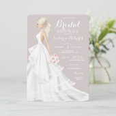 Blonde bruid trouwjurk Vrijgezellenfeest Kaart (Staand voorkant)