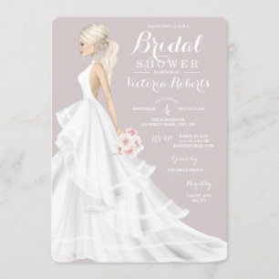 Blonde bruid trouwjurk Vrijgezellenfeest Kaart