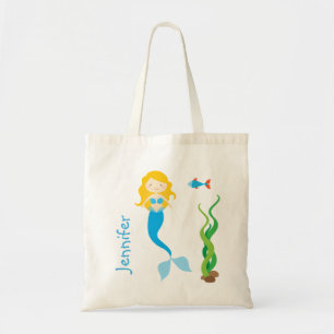 Blonde Cartoon Mermaid Treat Bag Tote Bag