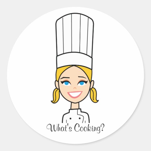 Blonde Chef Cartoon Sticker - Baker Lady (Voorkant)