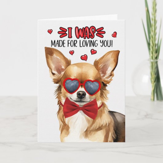 Blonde Chihuahua Made voor je Valentijn Feestdagen Kaart (Voorkant)