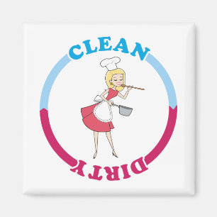 Blonde Clean Dirty Magnet voor vaatwasmachines