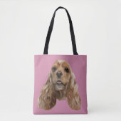 Blonde Cocker Spaniel hond Tote Bag (Voorkant)