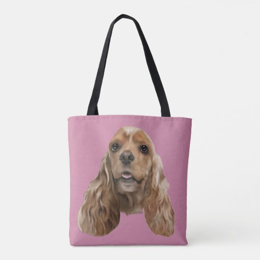 Blonde Cocker Spaniel hond Tote Bag (Achterkant)