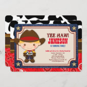 Blonde Cowboy Western Oude West Birthday Kaart (Voorkant / Achterkant)