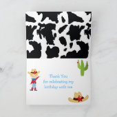 Blonde Cowboy Westerne Birthday Party Bedankkaart (Binnen)