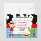 Blonde Cowboy Westerne Birthday Party Briefkaart (Voorkant / Achterkant)