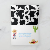 Blonde Cowboy Westerne Birthday Party Kaart (Binnen)