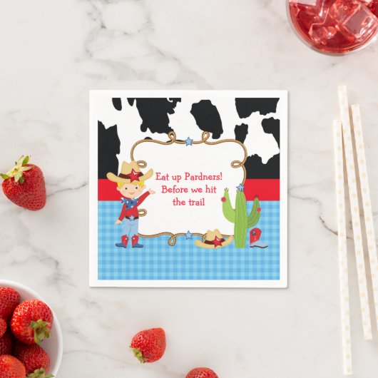 Blonde Cowboy Westerne Birthday Party Servet (Insitu)