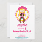 Blonde Cowgirl Birthday Party Kaart (Voorkant)