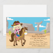 Blonde Cowgirl op paard, verjaardag Kaart (Voorkant / Achterkant)