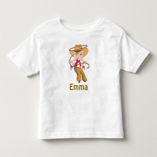 Blonde Cowgirl Shirt met naam (Voorkant)