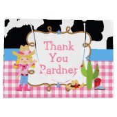 Blonde Cowgirl Western Dank je Groot Cadeauzakje (Achterkant)