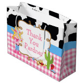 Blonde Cowgirl Western Dank je Groot Cadeauzakje (Achterkant Gekanteld)